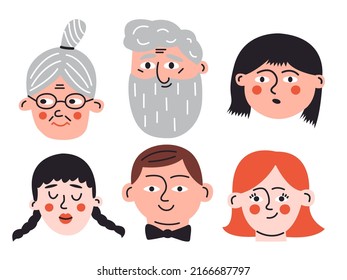 Set Abstract Doodle Faces Hand Drawn Stock Vector (Royalty Free ...