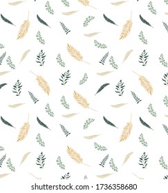 Set of abstract doodle hand draw tropical jungle leaves. Vector isolated tropical elements. Tropical flat design with particle texture. Jungle leavs elements illustration	