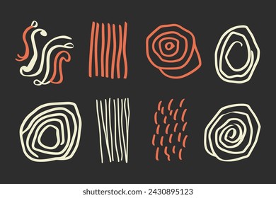 Set of abstract doodles for design of patterns