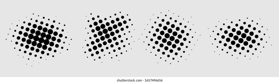 Set of Abstract Dot Halftone Design Elements.