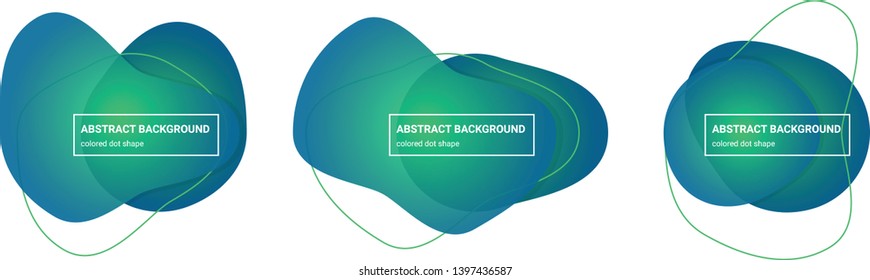Set of abstract dot shapes background teplates in Emerald, Bahama-Blue colors for banners, flyers, websites, brochures etc.