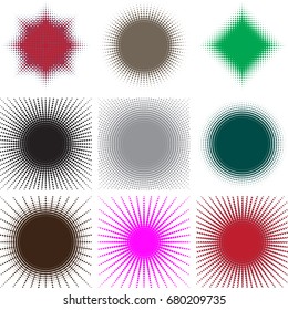 Set of abstract dots background