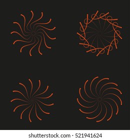 Set of Abstract dotted circles. Vector background