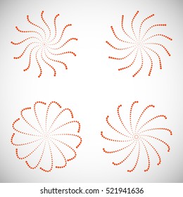 Set of Abstract dotted circles. Vector background
