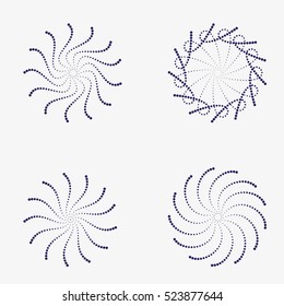 Set of Abstract dotted circles. Vector background