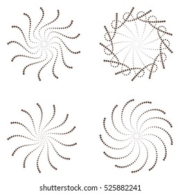 Set of Abstract dotted circles. Vector background