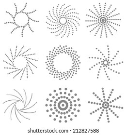 Set of abstract dotted symbols 