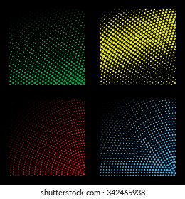 Set of abstract dotted vector background