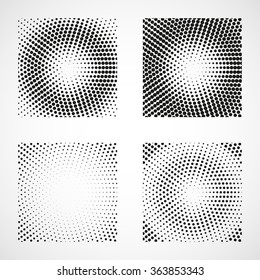 Set of abstract dotted vector background. Halftone effect