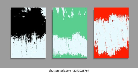 Satz abstrakter Zeichnungsschimmeldesign auf weißem Hintergrund A4-Vorlage
