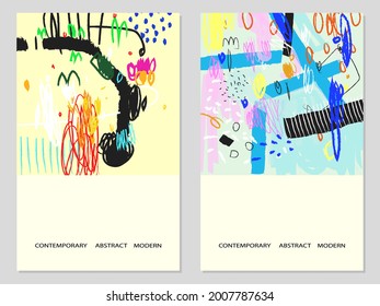 Set of abstract drawing,sketch,grunge,art,line, vector illustration. Artistic background for design decoration,cards,cover,template,banner.