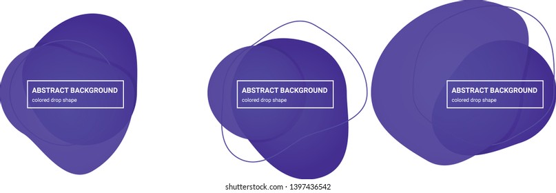 Set of abstract drop shapes background teplates in Purple-Heart, Daisy-Bush colors for banners, flyers, websites, brochures etc.