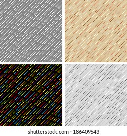 Set of Abstract Drops. Four seamless patterns. Flat colors. EPS 8.