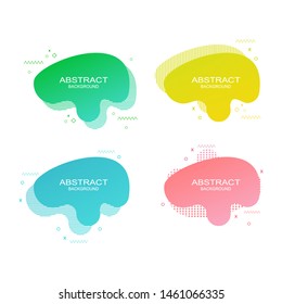 Set of abstract dynamic fluid graphic elements. Dynamical colored forms and line. Gradient abstract banners with flowing liquid shapes. Template for the design of a logo, flyer or presentation