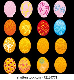 set of abstract easter eggs. Illustration.