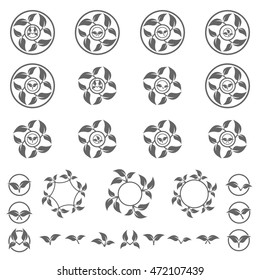 Set of abstract eco lifestyle concepts icons