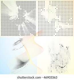 Set of abstract elegance gradient backgrounds with dots. Vector illustration.