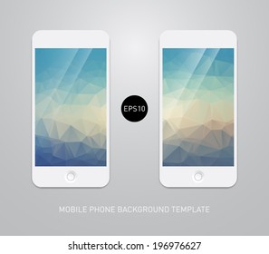 Set of abstract elegant backgrounds with triangular style for smartphones, mobiles, devices. Clean and modern design