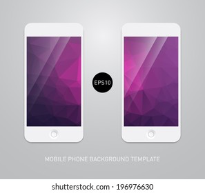 Set of abstract elegant backgrounds with triangular style for smartphones, mobiles, devices. Clean and modern design