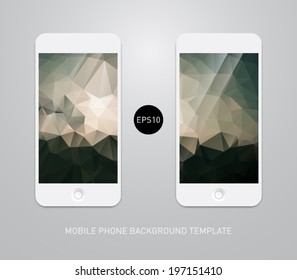 Set of abstract elegant backgrounds with triangular style for smartphones, mobiles, devices. Clean and modern design