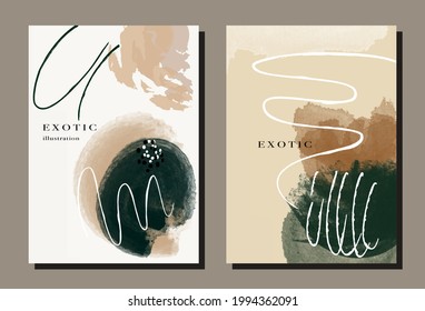 Set abstract elegant universal artistic background template, background, cover, invitation, banner, postcard, brochure, poster, card, flyer and other