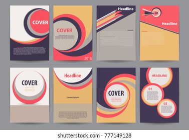 Set of abstract element  for cover design, Leaflet Brochure Flyer template design, book cover layout ,presentation   and web templates.