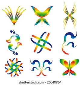 set of abstract elements for design