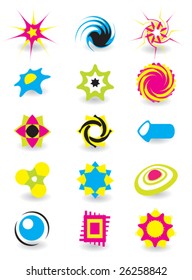 Set of abstract elements for design