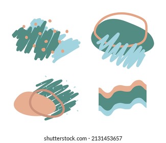 Set of abstract elements for design. Geometric shape, spots, oval. Drawn by hand with a pencil. Scandinavian style.
Minimalism, modern, doodles. 