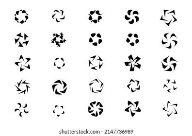 Set of abstract elements for design. Illustrations of marks and symbols. Different abstract elements for icon design