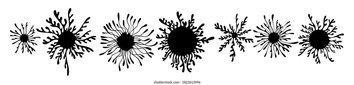 Set of abstract elements. graphic stylized flower. Vector illustration