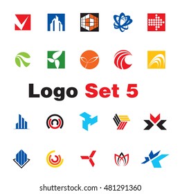 Set of abstract elements for logo design