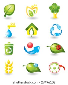 Set of abstract elements. Nature