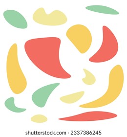
A set of abstract elements with retro color