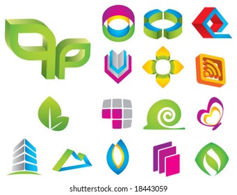 Set of abstract elements. vector