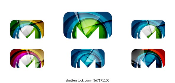 Conjunto de iconos de correo electrónico abstracto, conceptos de logotipo comercial, diseño geométrico moderno y limpio