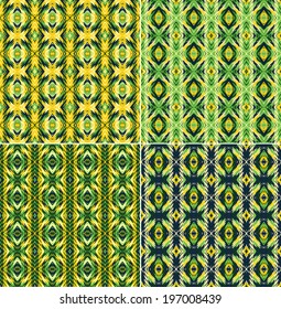 Set of abstract ethnic seamless patterns 