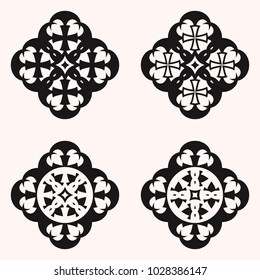 Set abstract European geometrical forms. A cross on a light background. Vector illustration.
