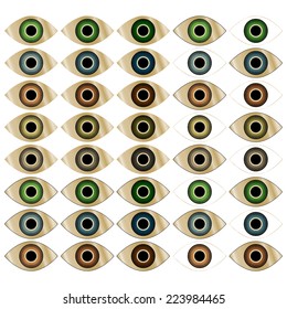 set of abstract eyes