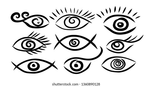 Similar Images, Stock Photos & Vectors of eye icons in vector ...