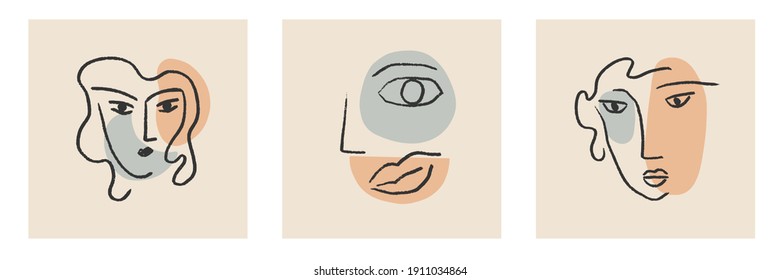 Diseñar arte facial abstracto. Para la decoración de las paredes impresas. Ilustración vectorial creativa