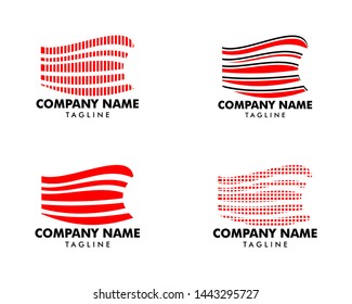 Set of Abstract Fast Shape Logo Template Vector Illustration