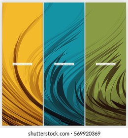 Set of Abstract Feather Background Design | Vector Illustration