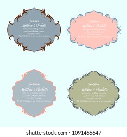 A set of abstract festive frames for congratulations, wedding invitations, postcards.