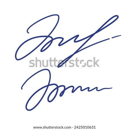 Set of abstract fictitious fake autographs in black ink. Vector illustration of EPS10