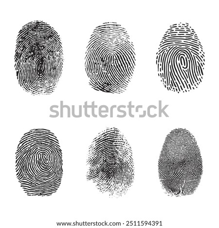 Set of abstract fingerprint signs. Vector illustration