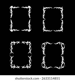 Set of Abstract Fire-Inspired Borders for Graphic Projects