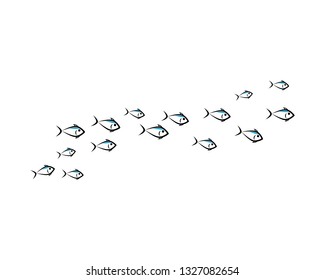 set of abstract fish background template vector illustration design