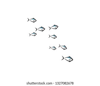 set of abstract fish background template vector illustration design