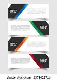 Set of Abstract Flat Banner Design Template